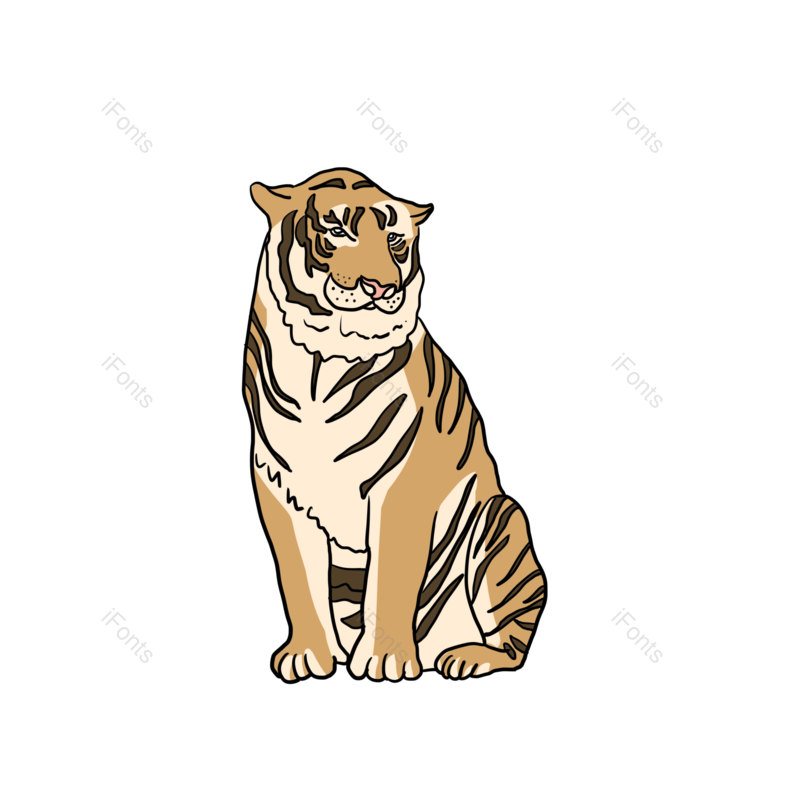 插画图片,老虎元素,小老虎PNG,动物免抠素材